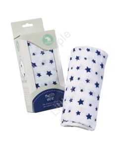All4Ella Cotton Muslin Wrap Star Navy Gift Idea