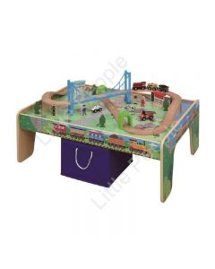 Maxim Wooden Train Table with 50pc Train Set and Storage Bin last ones