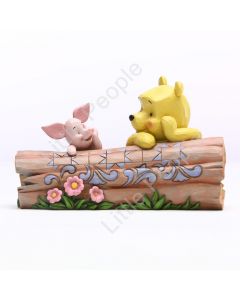 Jim Shore Disney Traditions - Pooh and Piglet on a Log Figurine 10cm/3.8
