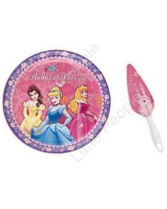 Disney PRINCESS 2-Pc Set BIRTHDAY CAKE PLATE + SERVER Princesses