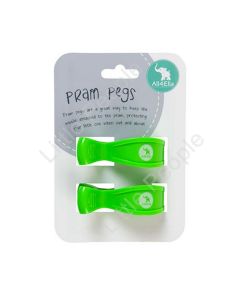 All 4 Ella 2 Pack Pram Pegs- Green Fluro Gift Idea