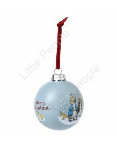 Beatrix Potter A29524 Peter and Benjamins Snowball Fight Christmas Bauble 