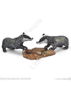 Schleich - Badger Cubs Pair Figurine Figure Farm Animal Toy