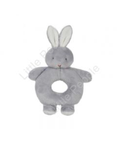 Bunnies By The Bay - Bunny Ring Rattle Gray New Baby Toy