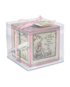 Baby Christening Block Pink Gift Idea very unique