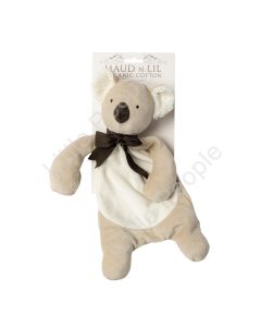 Koala Comforter Toy - Organic Cotton - Baby Gift Ash Grey/ White - 30cm