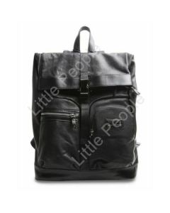 Men's Republic Leather Backpack - Black Pebbled Cowhide
