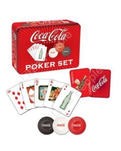 Coca Cola Poker Set Complete with Cards and Poker Chips inside a Collector Tin