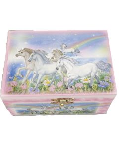 Music Jewel Box Horses Rainbow