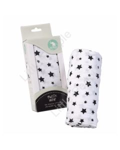 All4Ella Cotton Muslin Wrap Star Black Gift Idea